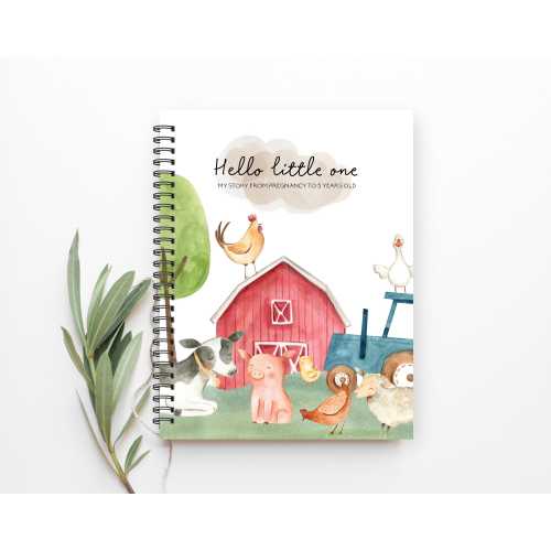 Baby Book, Baby Books, Baby Shower Gift, Baby Boy, Baby Girl, Pregnancy Gift, New Mom Gift, Baby Milestone, Farm Nursery, Baby Nursery, C43A