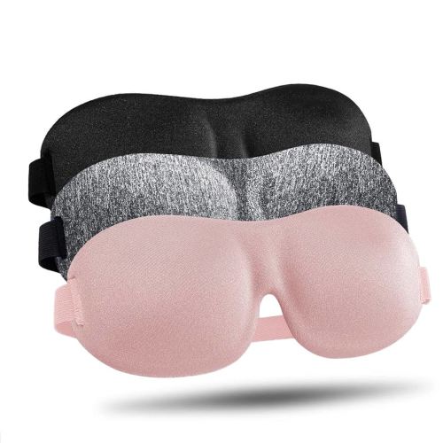 LKY DIGITAL Sleep Mask for Side Sleeper 3 Pack, Blackout 3D Eye Mask for Sleeping, Night Blindfold for Men Women