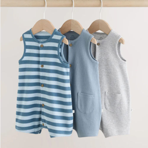 Buy Blue Vest Jersey Baby Romper from Next USA