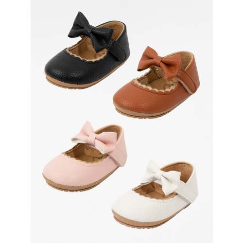 Scalloped Bows Mary Jane Baby Shoes