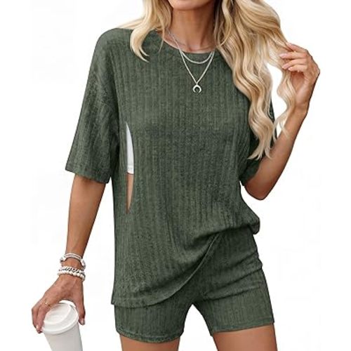 Women's Nursing 2 Piece Outfit Maternity Breastfeeding Set Ribbed Zipper Short Shirts Pregnancy Shorts with Pockets