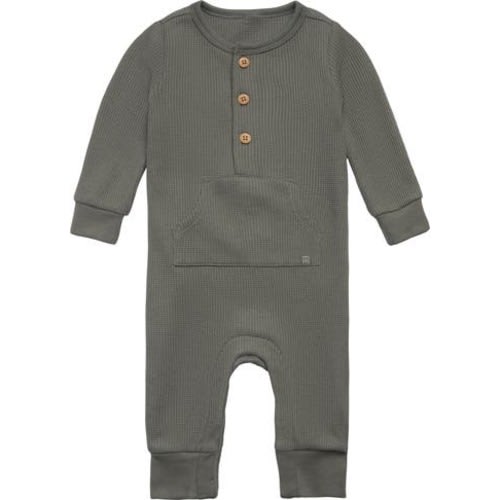 Waffle Knit Romper with Kangaroo Pocket