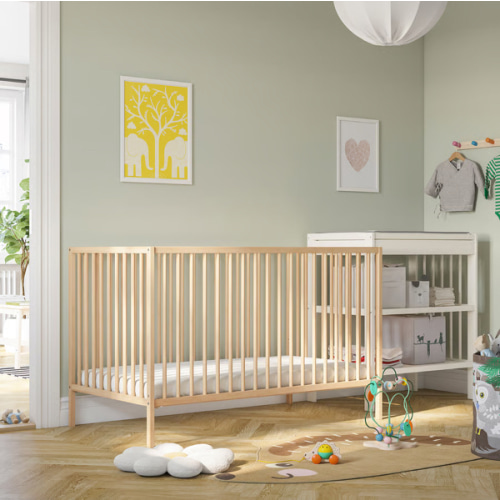 SNIGLAR Crib - beech 70x132 cm (27 1/2x52 ")