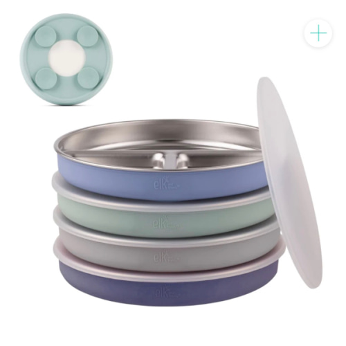 7.8" Stainless Steel Divided Plates with Suction Sleeve