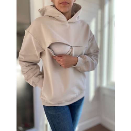 Breastfeed Sweater, Nursing Friendly Breastfeeding Sweatshirt, Breastfeeding Clothing, Pregnancy Clothes, Hooded Sweater for Nursing Moms