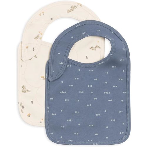 Colored Organics - 2-Pack 100% Organic Cotton Absorbent Baby Bibs - Teething and Drooling Bibs for Infant Girls & Boys