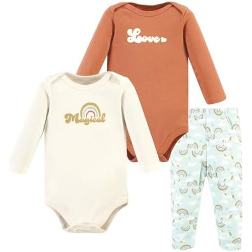 Hudson Baby Unisex Cotton Bodysuit and Pant Set