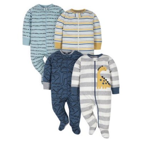 Gerber Baby Boy Sleep 'N Play Pajamas, 4-Pack