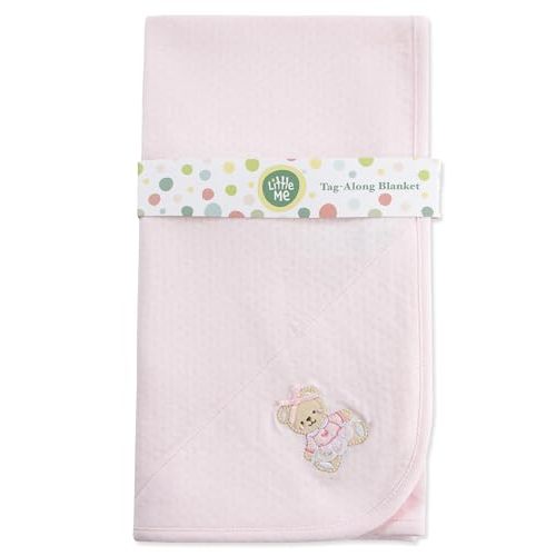 Little Me Blankets for Baby Girls' Pink Bear Swaddling Receiving Blanket