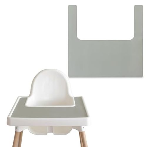 Yeah Baby Goods Placemats Compatiblewith IKEA Antilop High Chair (Desert Sage) - Slip-Resistant & Food-Grade Silicone High Chair Mat for High Chair Tray - Easy Clean High Chair Accessory
