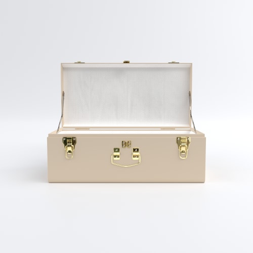 Petite Trunk - Limited Edition Beige - Classic Dot / Embroidery