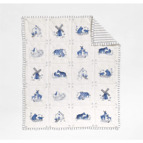 Painted Pasture Organic Cotton Voile Baby Crib Quilt