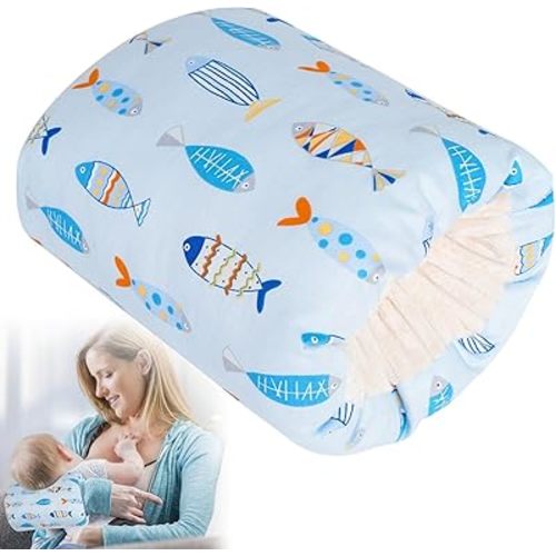 Baby Feeding Arm Pillow,Soft Cotton Bottle Nursing Arm Pillows for Newborn,Breastfeeding Pillows for More Support for Mom and Baby,Portable and Washable,Ergonomic Nursing Essentials(Colorful Fish)