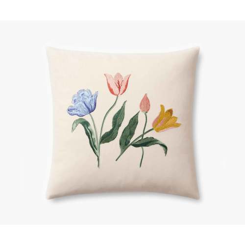 Tulips Embroidered Pillow in Multi | Rifle Paper Co.