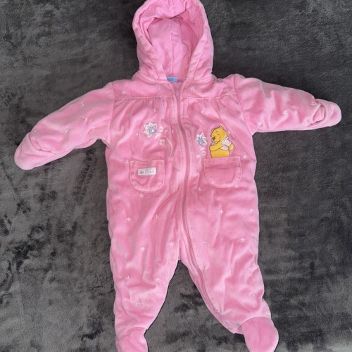 Disney Vintage Winnie The Pooh Baby Embroidered Snowsuit Y2K Size 6-9 Months