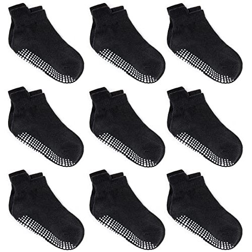 Zaples Baby Non Slip Grip Ankle Socks with Non Skid Soles for Infants Toddlers Kids Boys Girls