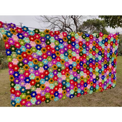 Crochet blanket,Crochet Puff Flower Blanket,Puff flowers,Crochet afghan blanket, floral baby blanket,Handmade blanket,Personalized gift