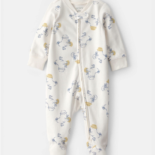 Baby Duck 2-Way Zip 100% Cotton Sleep & Play Pajama - Cream | Carter's