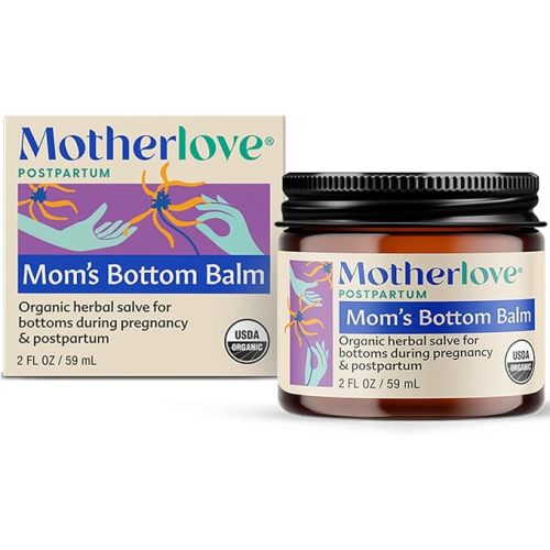 Motherlove Mom's Bottom Balm (1 oz) Organic Herbal Salve w/Witch Hazel for Bottoms During Pregnancy & Postpartum —Non-GMO Ointment