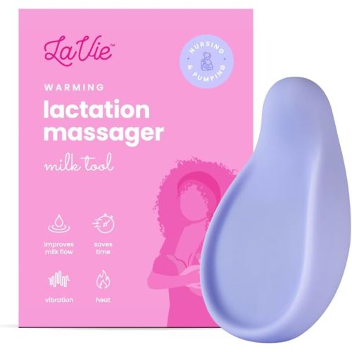 LaVie Warming Lactation Massager 3-in-1 Adjustable Heat + Vibration for Breastfeeding, Nursing, Pumping, Essential Support for Improved Milk Flow