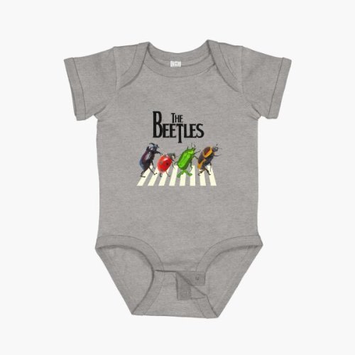3-6M Heather Gray The Beetles Shirt Baby One-Piece