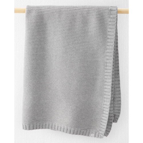 Baby Organic Cotton Textured Knit Blanket in Gray - Little Planet | Carter's