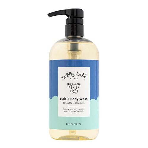 TUBBY TODD Hair + Body Wash - Baby Shampoo and Body Wash - Gentle, Natural Baby Was for Newborns, Babies, and Toddlers - Non-Toxic and Hypoallergenic - Lavender Rosemary, 25oz