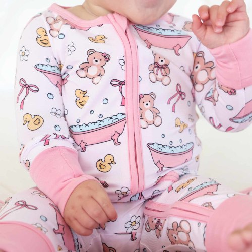 Bathtime Besties Convertible Zip Romper | Pink