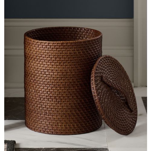 Rinna Rattan Waste Bin | Dark Brown