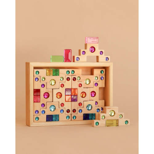 Bauspiel Colored Staircase with Luminous Blocks - 32 Piece