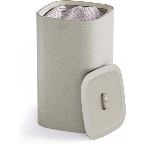 Joseph Joseph Tota One 60L/15.85 gallon Laundry Basket, Removable Washing Bag with handles, Perfect for Bedroom & Bathroom, Ecru