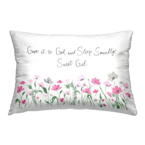 Stupell Industries Sleep Soundly Sweet Girl Indoor Decorative Throw Pillow, 14 x 20