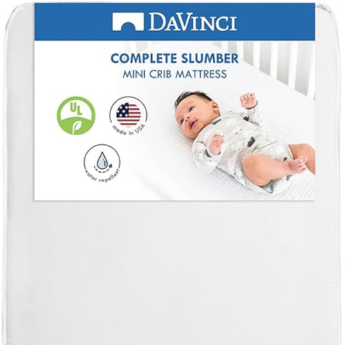 DaVinci Complete Slumber MINI Crib Mattress, Firm support, Lightweight, Waterproof, Greenguard Gold Certified