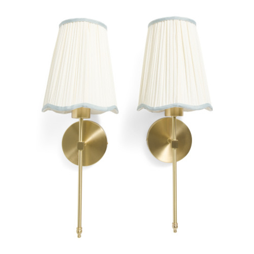 2pk 7.5x7x19.5 Scalloped Shade Rechargeable Led Wall Sconces | Home | Marshalls