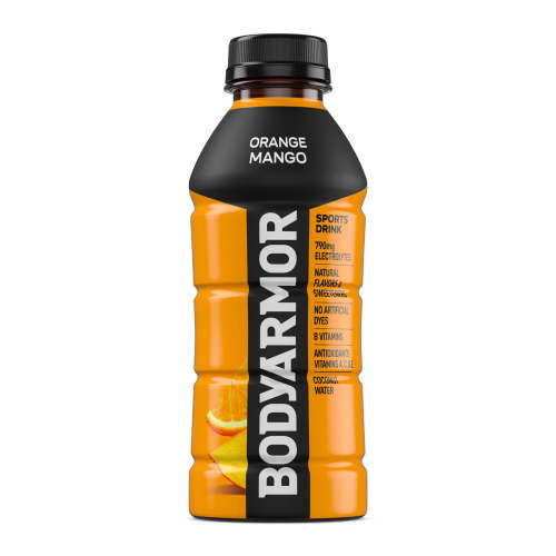 BODYARMOR Orange Mango Electrolyte Sports Drink Bottle, 16 fl oz