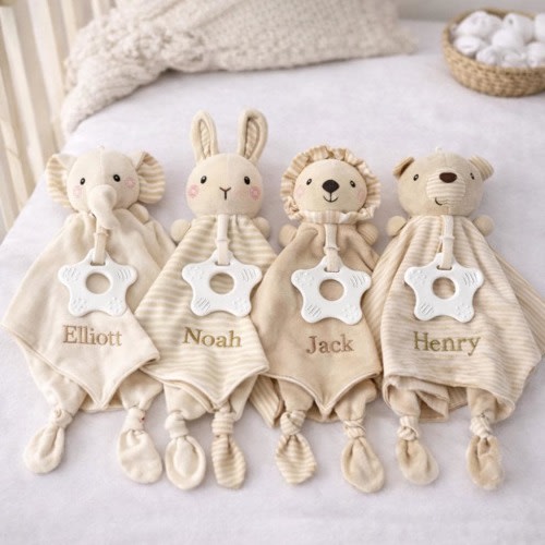 Personalized Baby Blanket (Name Embroidery Available), Unisex Baby Blanket, Newborn Gift, Baby Christening Gift