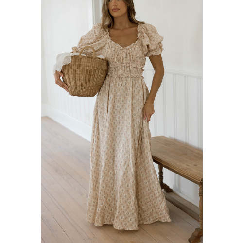 Sydnee 100% Cotton Maxi Dress in Neutral Cottage - Bump Friendly & Inclusive Sizing *11/11 PRE-ORDER*