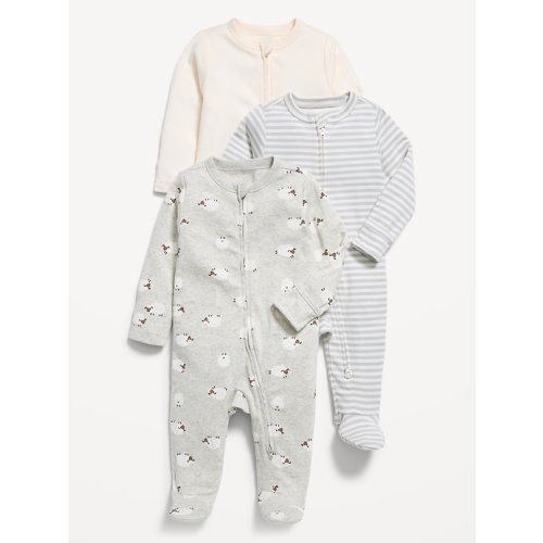 0-3 Month 2-Way-Zip PJ 3-Pack for Baby