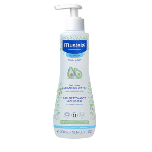 Mustela Baby Cleansing Water - No-Rinse Micellar Water - with Natural Avocado & Aloe Vera - for Baby's Face, Body & Diaper - 1 or 2-Pack - Various Sizes