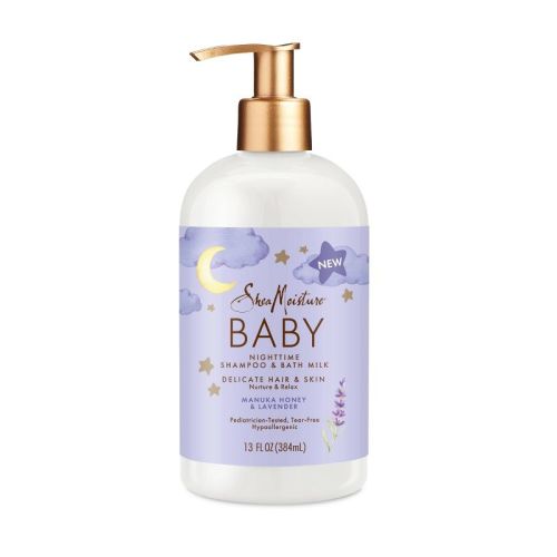 SheaMoisture Baby Manuka Honey & Lavender Pump Nighttime Shampoo & Bath Milk for Delicate Hair & Skin - 13 fl oz