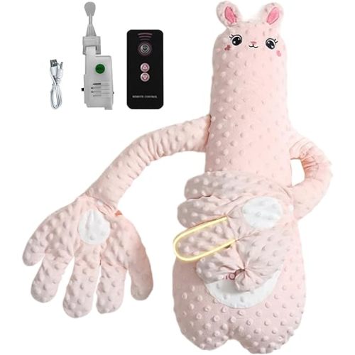 Patting Pillow - 68x25x16cm, Sleep Soothers, Stuffed Animal Shape with 3 Adjustable Modes Cushion for Calming New Parents Nursery Grandparents Sensory Play Car Seat