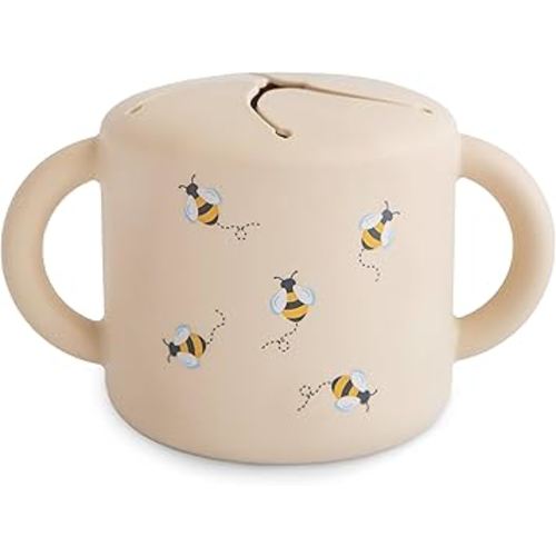 mushie Silicone Snack Cup | Spill Proof Food Container for Toddler and Baby (Bees)