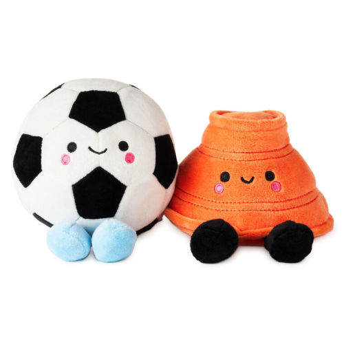 Better Together Soccer Ball and Orange Cone Magnetic Plush Pair, 5" H