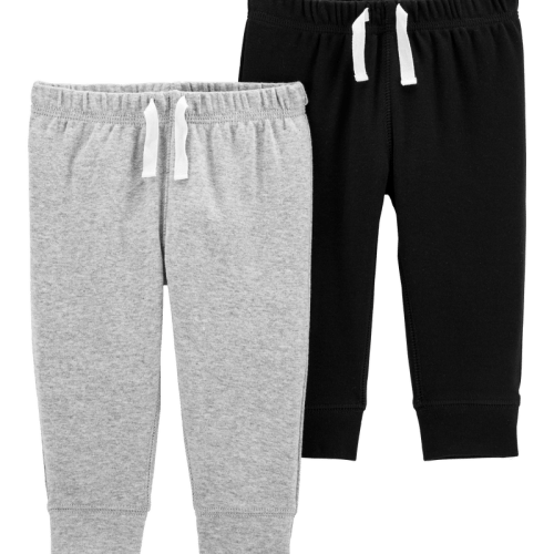 Grey/Black Baby Boy 2-Pack Cotton Pants | Carter’s Oshkosh Canada