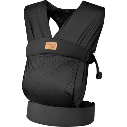 Baby Wraps Carrier Sling, Baby Carrier for Newborns and Toddlers,Skin-Friendly and Soft Front BabyCarrier Wrap Perfect Newborn Gifts (Black, Mesh)