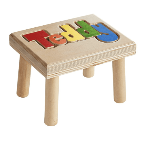 Pottery Barn Hollow Woodworks Personalized Puzzle Step Stool