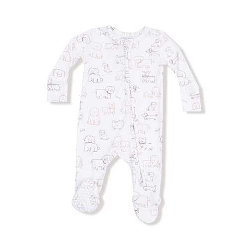 Neutral Pups 2 Way Zipper Footie