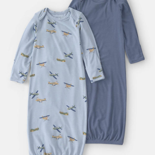 Baby Boy 2-Pack Plane PurelySoft Sleeper Gowns - Blue | Carter’s Oshkosh Canada