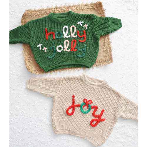 Embroidered Baby Name Christmas Sweater, Custom Holiday Sweater, Baby Sweater Xmas, Christmas Baby Outfit, Christmas Gift for Baby,Baby Gift