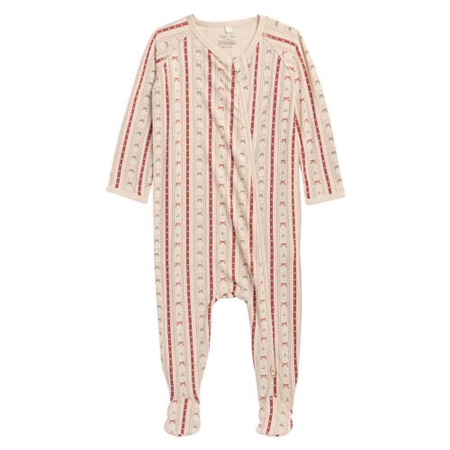 Candy Cane Print Footie